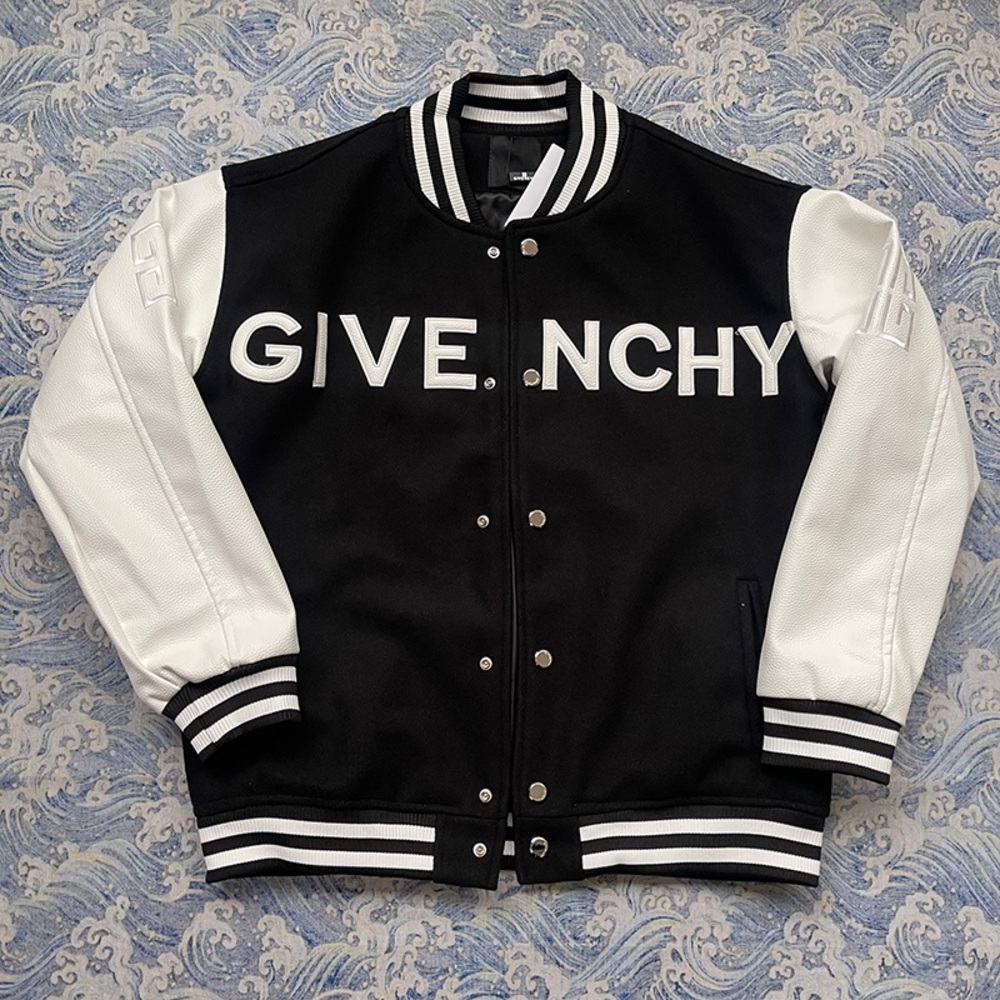 Givenchy Black and White Logo Varsity Jacket